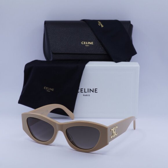 Celine CL40308U 57B TRIOMPHE Cat Eye Sunglasses - Beige/Grey Gradient - Picture 6 of 13
